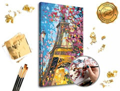Рисуване по номера PREMIUM GOLD - Eiffel Tower