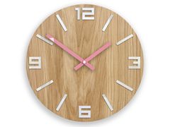 Дървен стенен часовник ARABIC Бяло-розово