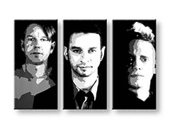 Ръчно рисувана картина Pop Art Depeche Mode 3-части 120x80 cm dep/24h - Отстъпка 35 %