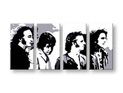 Ръчно рисувана картина Pop Art Beatles 4-части 160x80 cm bea5/24h