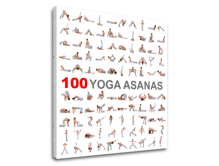 Мотивациона пана за стена 100 Yoga asanas