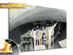 Пана за стена PREMIUM ART - Жена с шапка