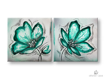 Авторска репродукция върху платно FLOWERS XOBFB520E2