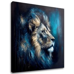 Декоративна живопис върху платно - PREMIUM ART - Lion's Strength and Grace | 60x60 cm