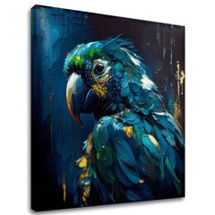 Декоративна живопис върху платно - PREMIUM ART - Rainbow Feathers in Flight | 100x100 cm