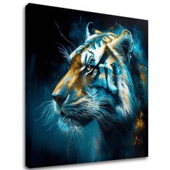Декоративна живопис върху платно - PREMIUM ART - Tiger's Mighty Spirit | 100x100 cm