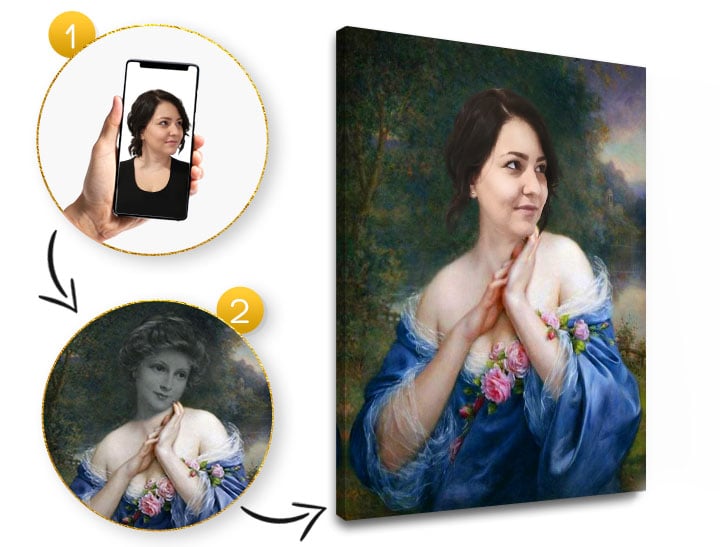 Подарък за жена - Исторически портрет Снимки върху платно