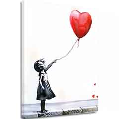 Изображение HEART BALLOON GIRL | Италианско платно