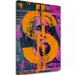Изображение MONEY BENJAMIN върху платно | Рисувана структура