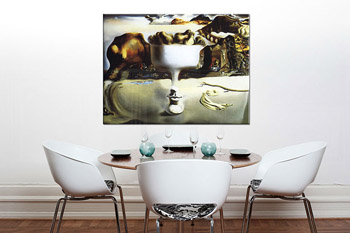 Изображението на платно APPARITION ON FACE AND FRUIT DISH ON A BEACH - Salvador Dalí RE