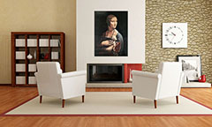 Изображението на платно LADY WITH A BRAVE - Leonardo da Vinci 00 REP024