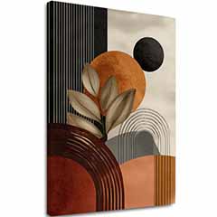 Изображението върху платно Бежово-кафяво Shapes - Geometric Motif