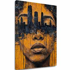 Изображението върху платно City in Heads - Art Motif