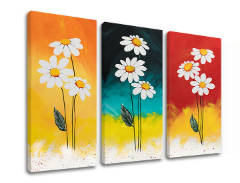 Изображението върху платно FLOWERS 3 части XOBDO158D3