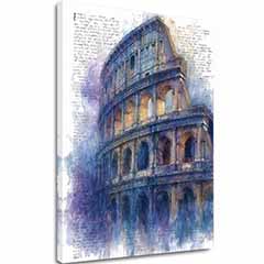 Изображението върху платно Колизеум в синьо - Рим на стената