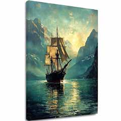 Изображението върху платно Платноходка - Романтична декорация