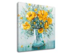 Картина на платно ЦВЕТЯТА ВЪВ ВАЗАТА Отстъпка 40 % 80X80 cm