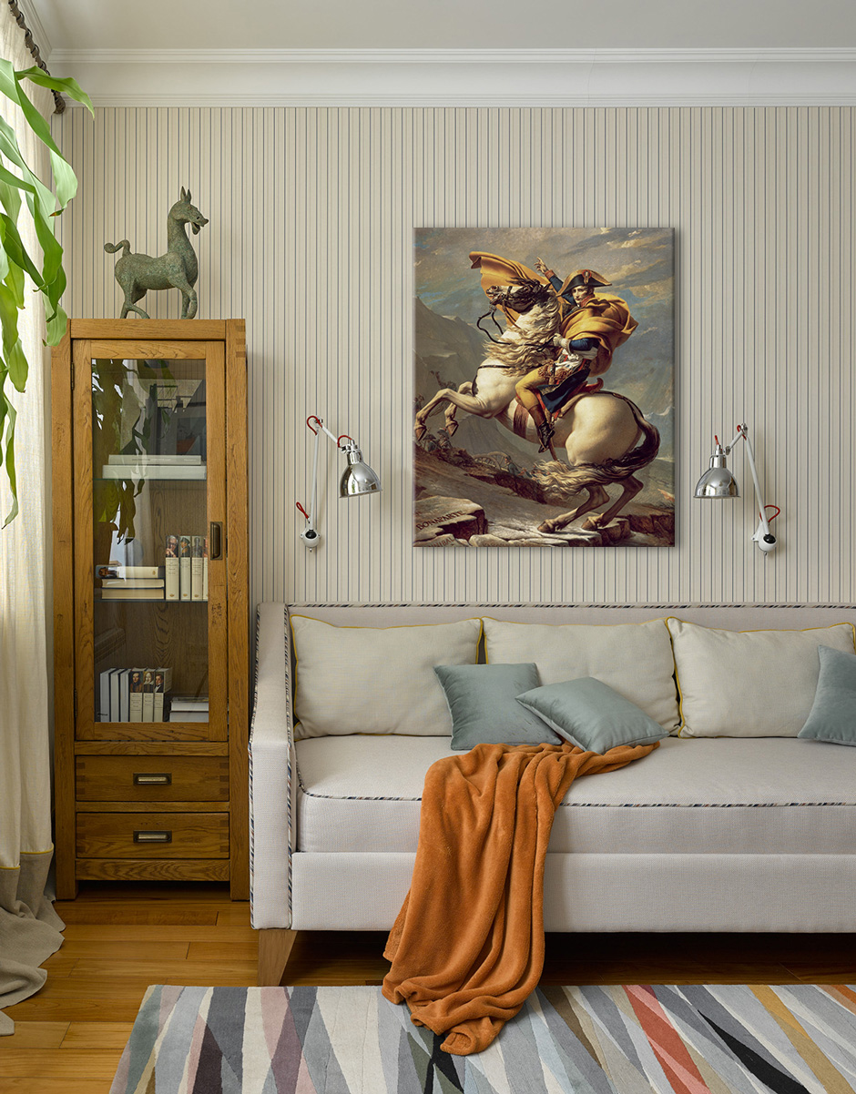 Картина на платно Жак-Луи Давид - Наполеон прекосява Алпите 60x70 cm