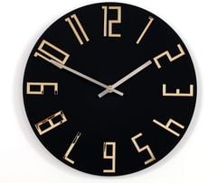 Модерен стенен часовник SLIM Матово черно
