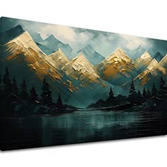Модерна картина за стена Планини на залязващото слънце - PREMIUM ART