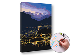 Paint by Numbers - Нощен град | Ниско ниво на трудност