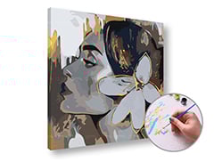 Paint by Numbers - Жена с цвете в косата - ниска трудност