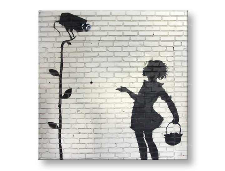 Пана за стена Banksy КВАДРАТ BA042K1