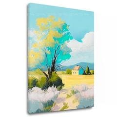 Пейзаж върху платно Пейзаж в пълна тишина | 100x90 cm