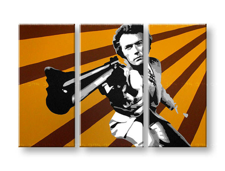 Картини за стена Pop Art Clint Eastwood 3 части