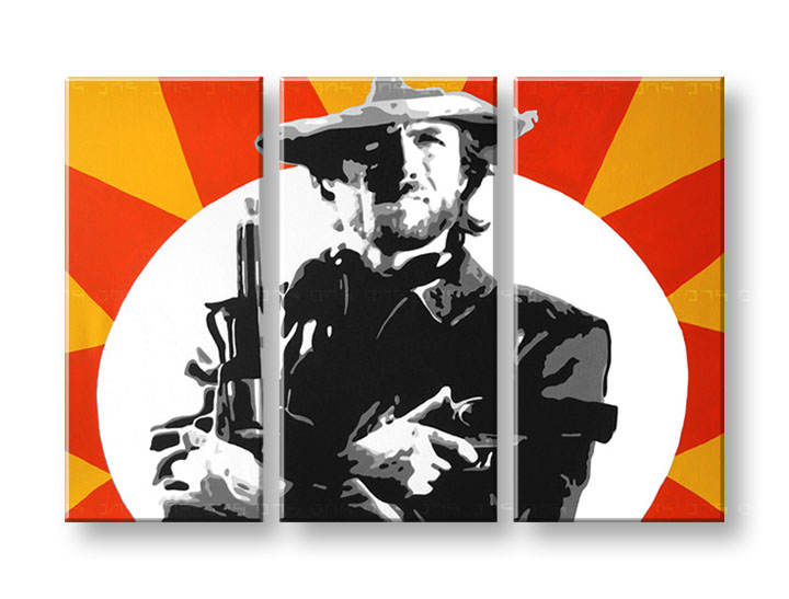 Картини за стена Pop Art Clint Eastwood 3 части