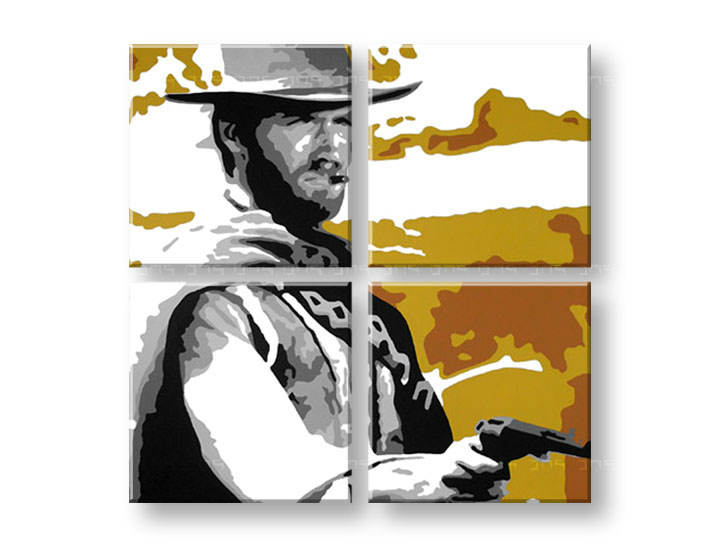 Картини за стена Pop Art Clint Eastwood 3 части