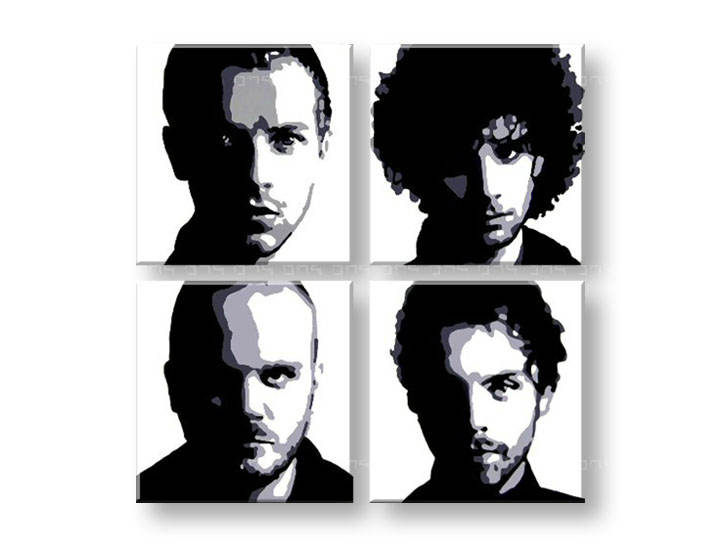 Картини за стена Pop Art Coldplay 4 части 