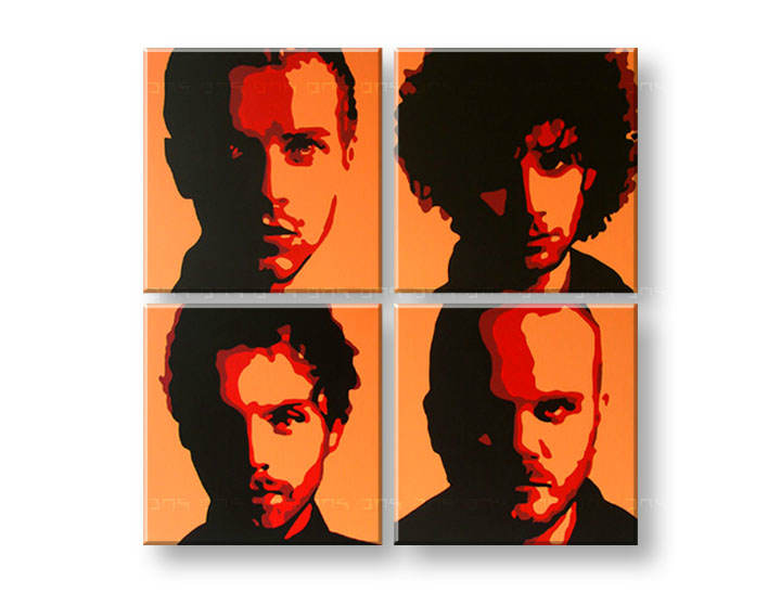 Картини за стена Pop Art Coldplay 4 части 