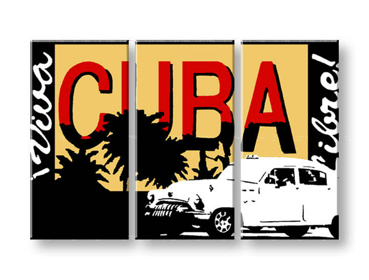 Картини за стена Pop Art Cuba 3 части 