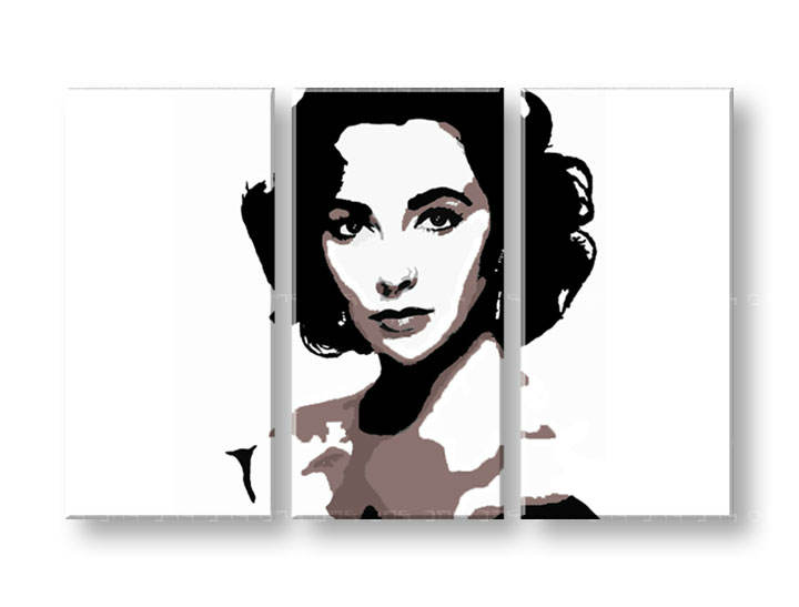 Картини за стена Pop Art Elizabeth Taylor 3 части