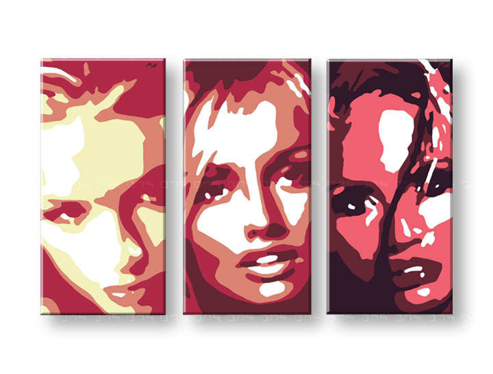 Картини за стена Pop Art Faces 3 части 