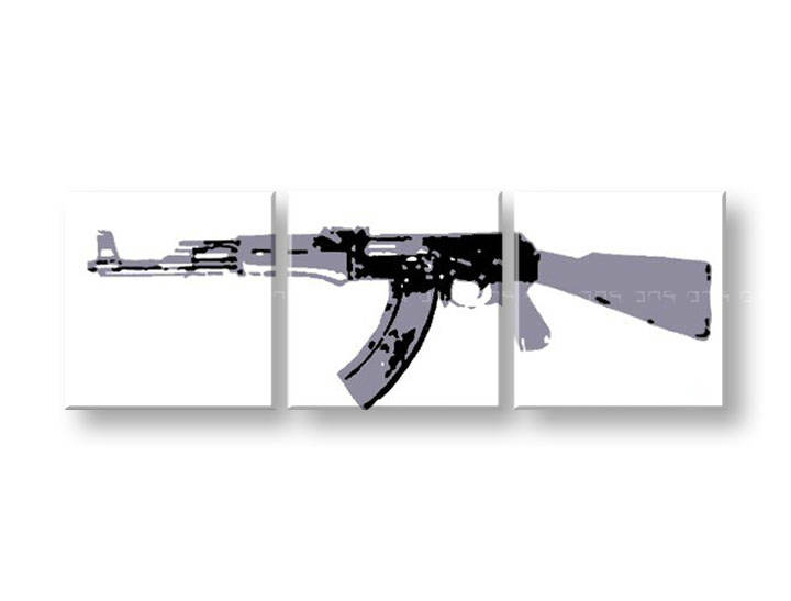 Картини за стена Pop Art Kalashnikov 3 части 