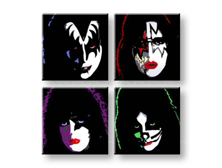 Картини за стена Pop Art Kiss 4 части 