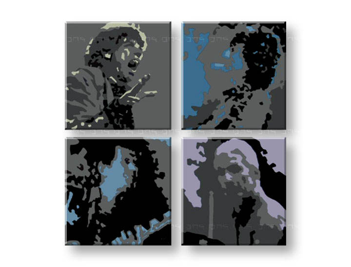 Картини за стена Pop Art Rolling Stones 4 части