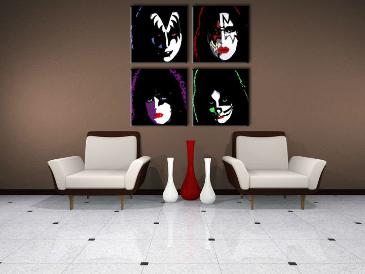 Картини за стена Pop Art Kiss 4 части 