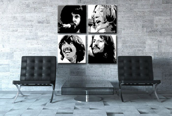 Ръчно рисувана картина POP Art BEATLES 4 броя bea4 | различни размери
