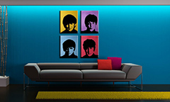 Ръчно рисувана картина POP Art BEATLES 4 броя bea6 | различни размери