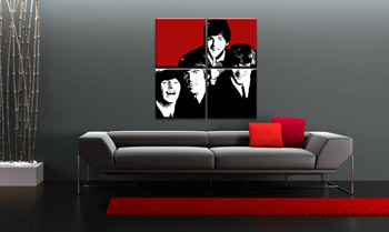 Ръчно рисувана картина POP Art BEATLES 4 броя bea7 | различни размери