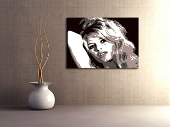 Ръчно рисувана картина POP Art Brigitte Bardot 1 брой бар | различни размери