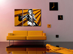 Ръчно рисувана картина POP Art Clint Eastwood 3 части ce | различни размери