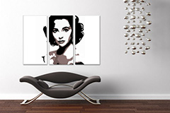 Ръчно рисувана картина POP Art Елизабет Тейлър 3 парчета et2 | различни размери