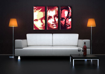 Ръчно рисувана картина POP Art Faces 3 парчета fac | различни размери