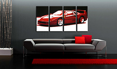 Ръчно рисувана картина POP Art FERRARI F40 4 парчета fer | различни размери