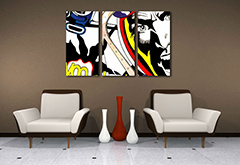 Ръчно рисувана картина POP Art LICHTENSTEIN 3 парчета | различни размери