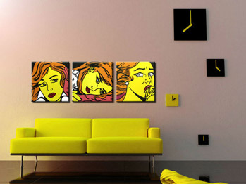 Ръчно рисувана картина POP Art LICHTENSTEIN 3 парчета li7 | различни размери